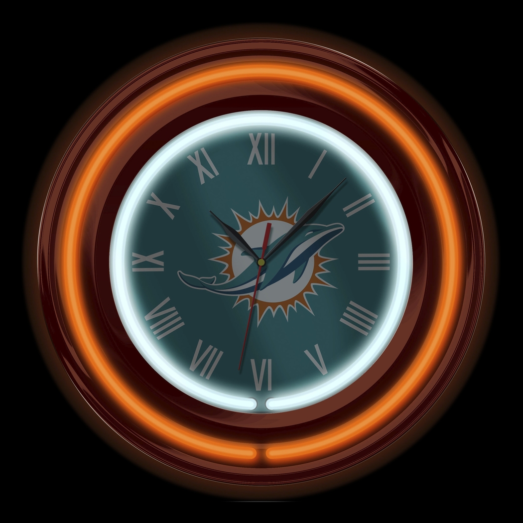 Miami Dolphins Aqua Neon Wall Clock - Thumbnail - Image 3