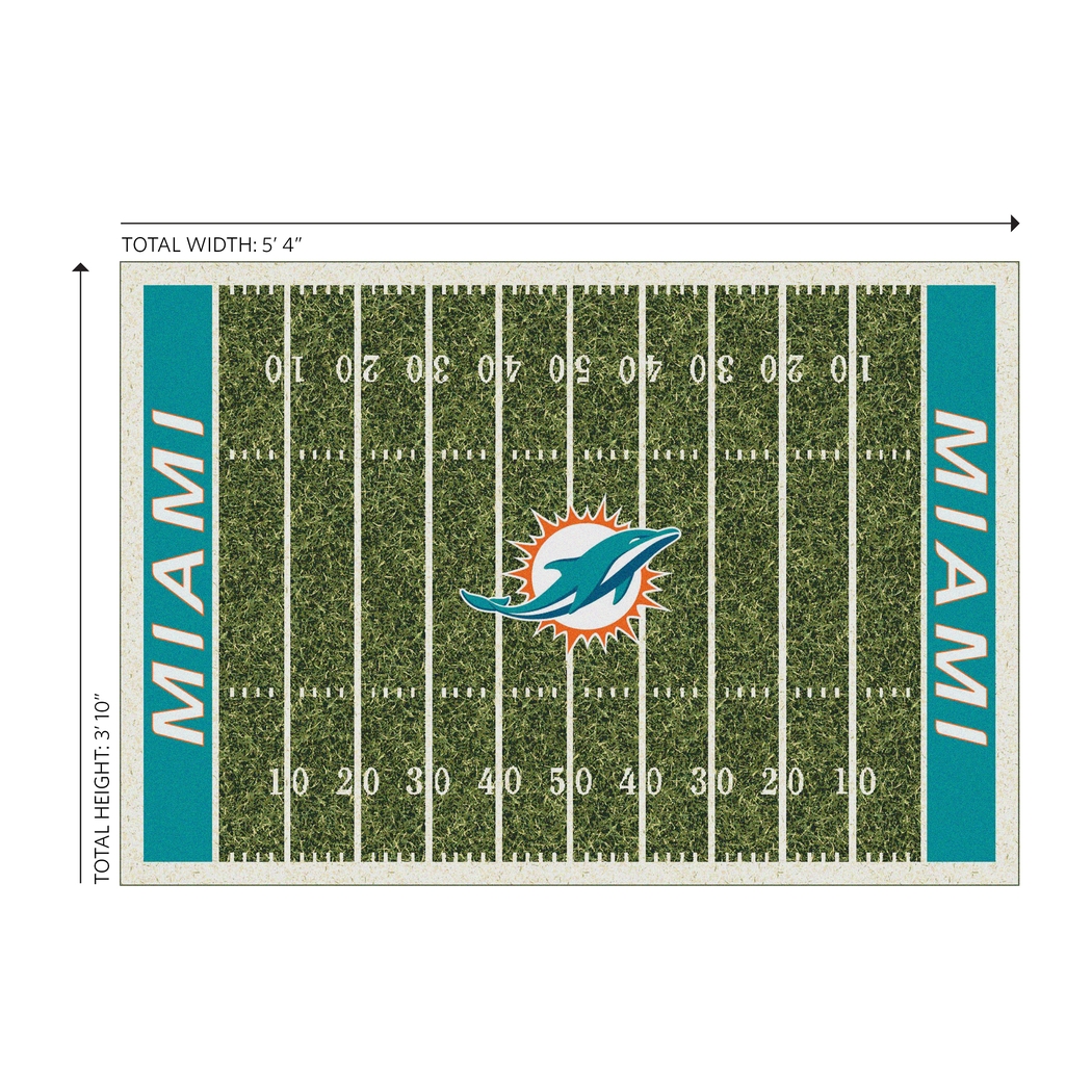 Miami Dolphins Green 4' x 6' Rug - Thumbnail - Image 3