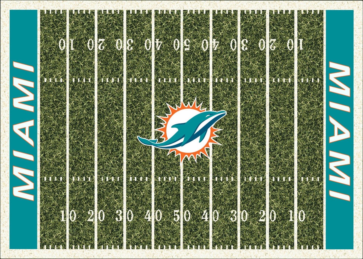 Miami Dolphins Green 4' x 6' Rug - Thumbnail - Image 1