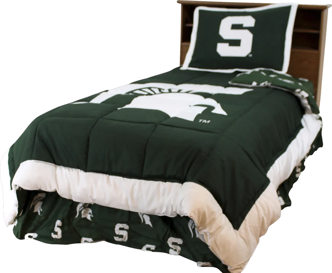 Michigan State Green 3 Pc Full Bed Set - Thumbnail - Image 1