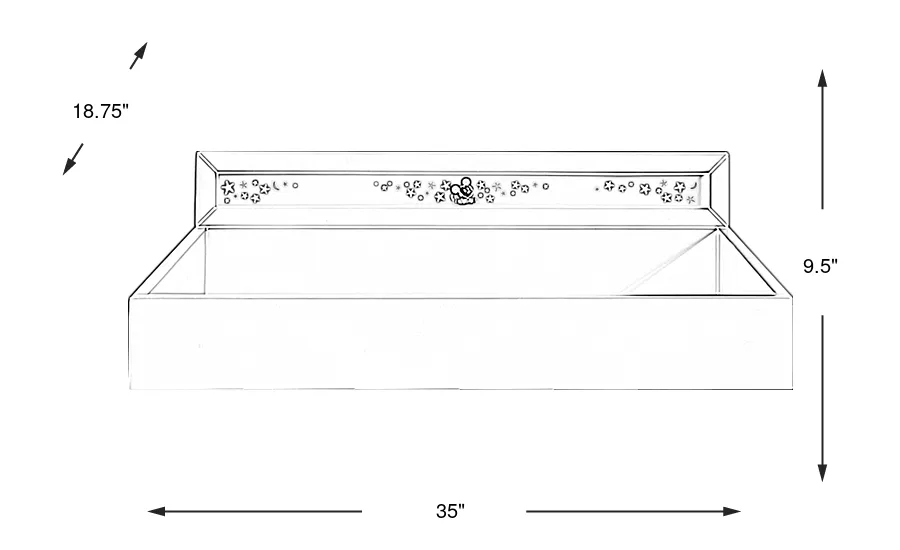 Dimension Image. Please refer to the Dimension Tab on this page for dimension details.