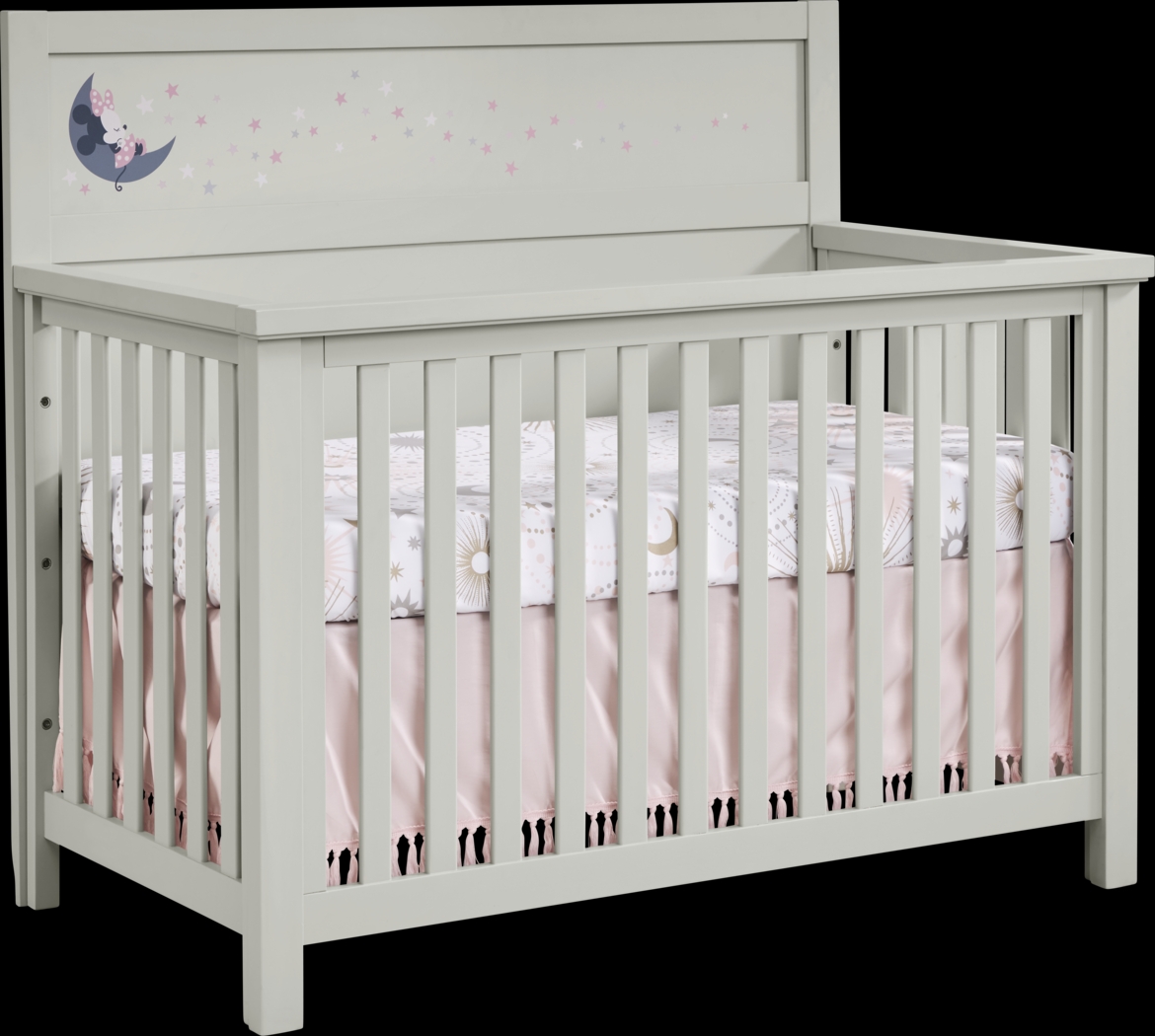 Mickey Mouse and Minnie Mouse Gray Convertible Crib with Classic Art - Thumbnail - Image 4