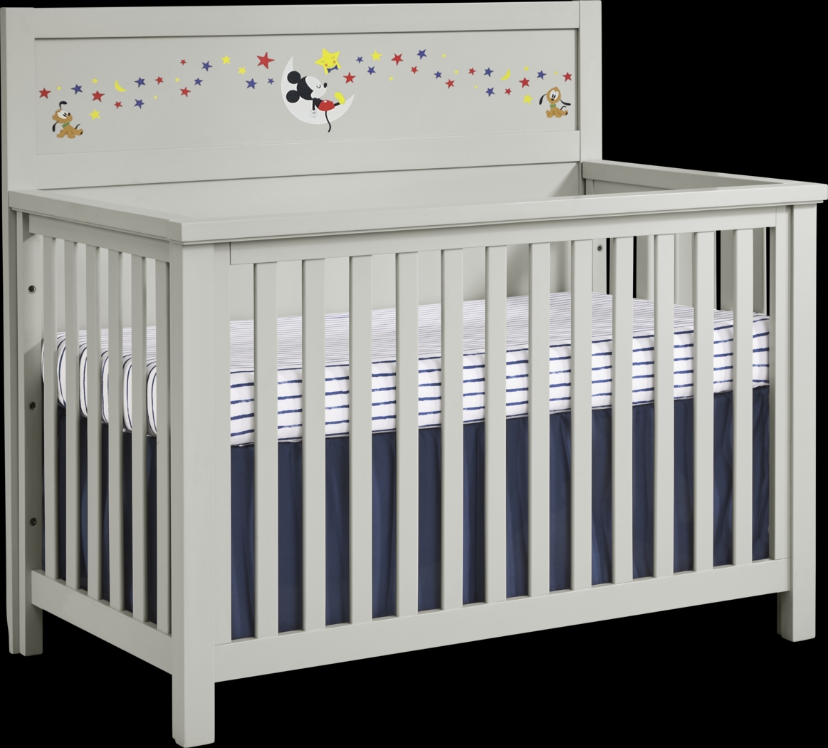 Mickey Mouse and Minnie Mouse Gray Convertible Crib with Vibrant Art - Thumbnail - Image 3