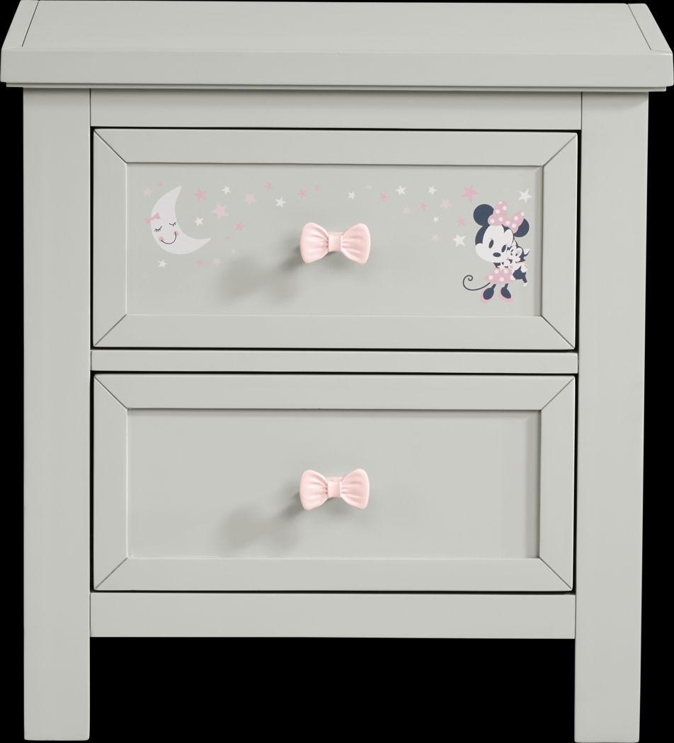Mickey Mouse and Minnie Mouse Gray Nightstand with Classic Art - Thumbnail - Image 2