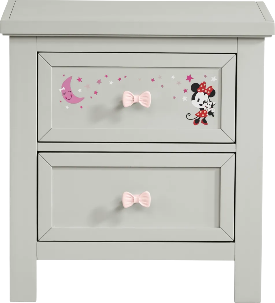 Mickey Mouse and Minnie Mouse Gray Nightstand with Vibrant Art - Thumbnail - Image 2