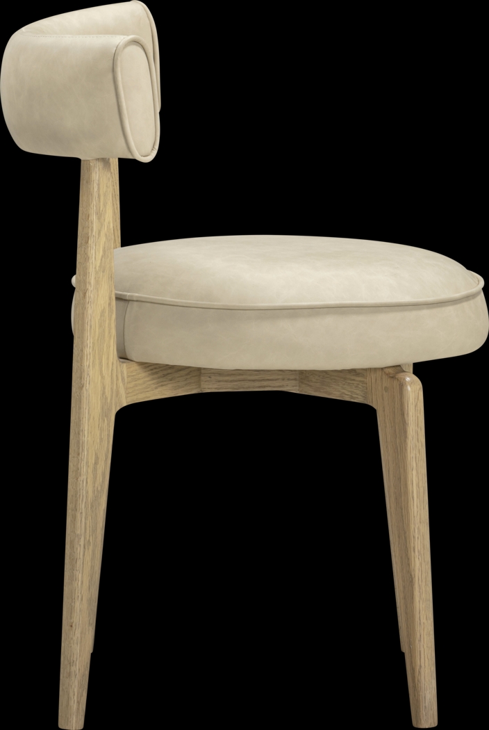 Microbeat Cream Dining Chair - Thumbnail - Image 2