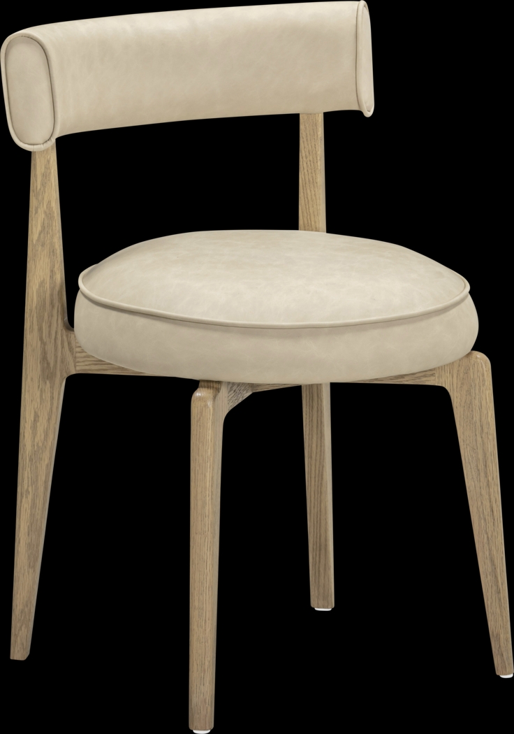Microbeat Cream Dining Chair - Thumbnail - Image 1
