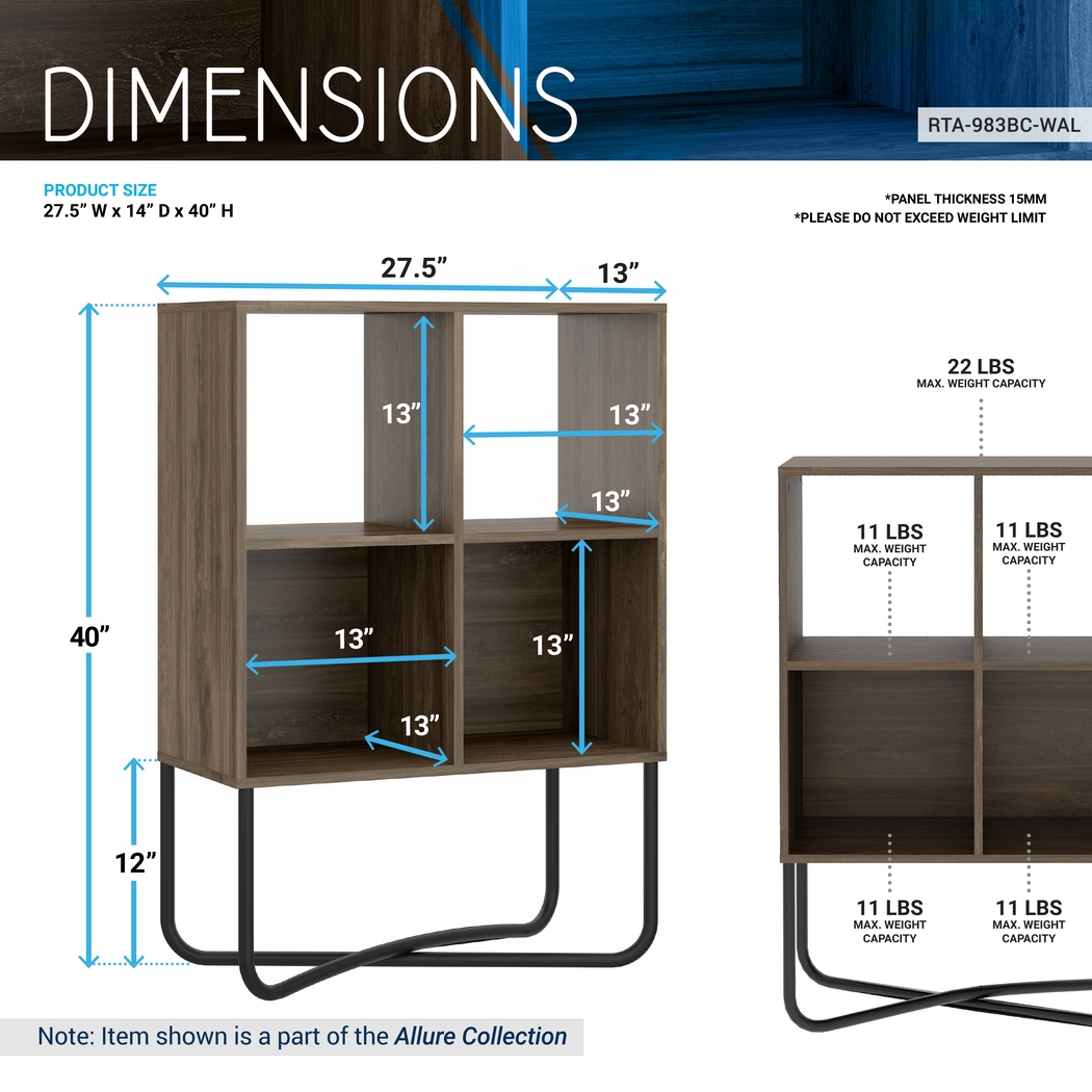 Midamis Walnut Bookcase - Thumbnail - Image 4