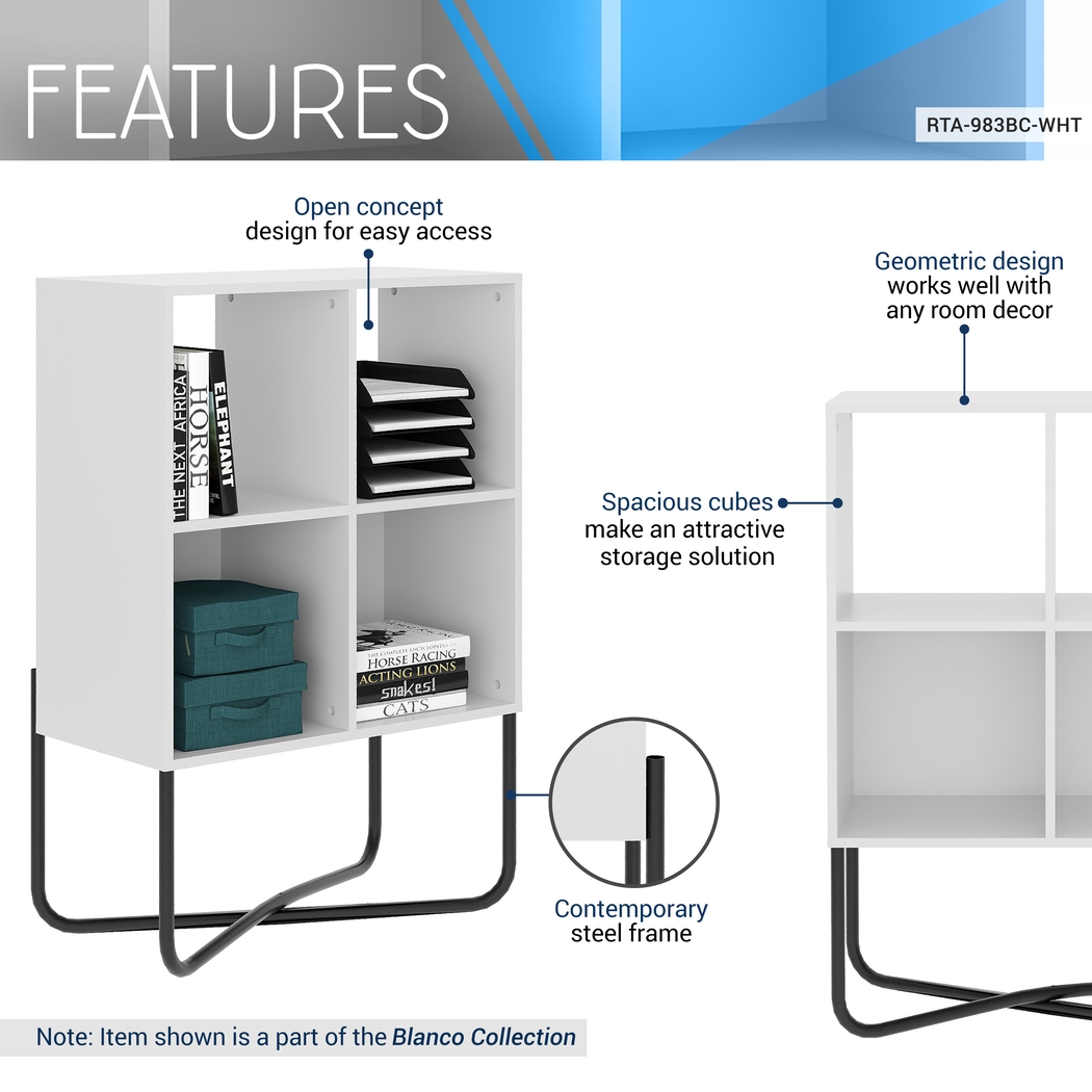 Midamis White Bookcase - Thumbnail - Image 3