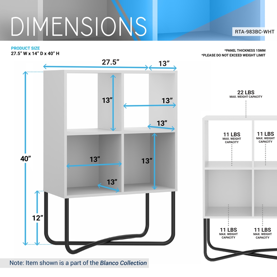Midamis White Bookcase - Thumbnail - Image 4