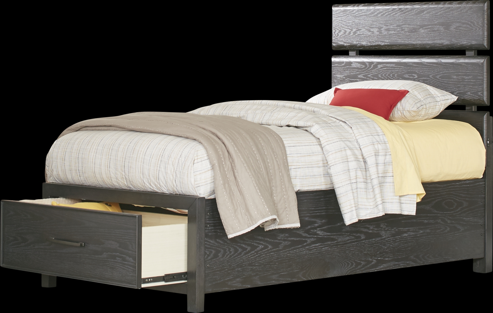 Kids Midcity Loft Carbon 3 Pc Twin Slat Bed with Storage - Thumbnail - Image 1