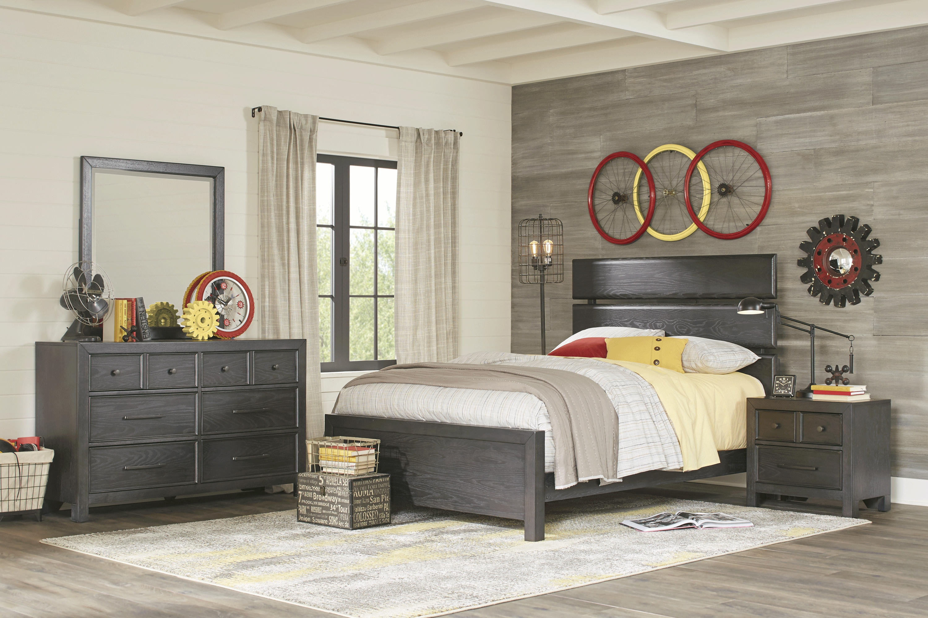 Midcity Loft Carbon 5 Pc Full Slat Bedroom - Thumbnail - Image 1