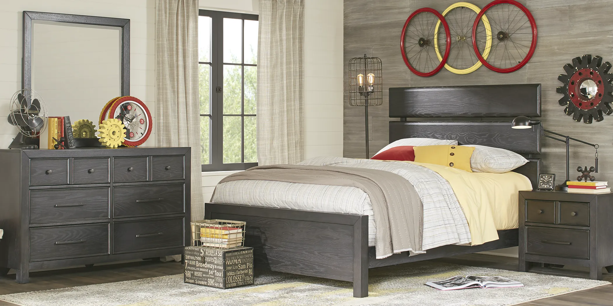 Kids Midcity Loft Carbon 5 Pc Twin Slat Bedroom - Thumbnail - Image 1