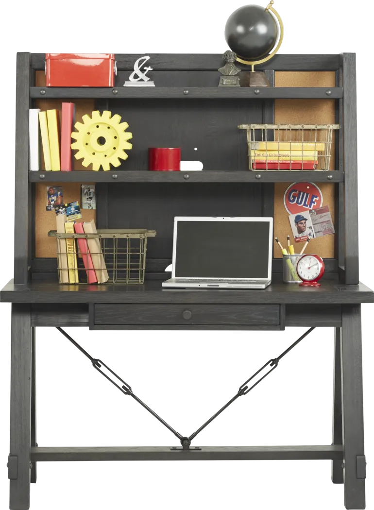 Kids Midcity Loft Carbon Desk & Hutch - Thumbnail - Image 2