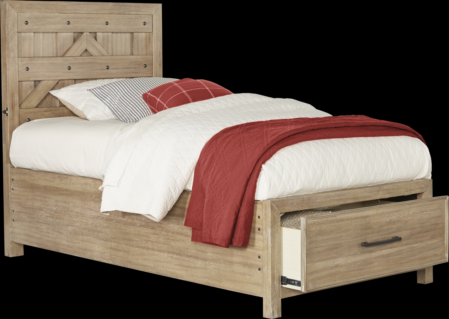 Kids Midcity Loft Sandstone 3 Pc Twin Panel Bed with Storage - Thumbnail - Image 1