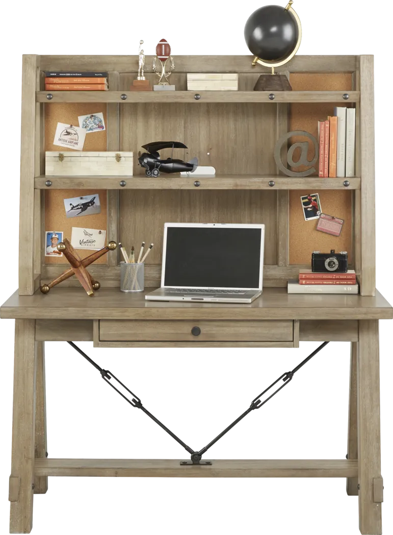 Kids Midcity Loft Sandstone Desk & Hutch - Thumbnail - Image 2
