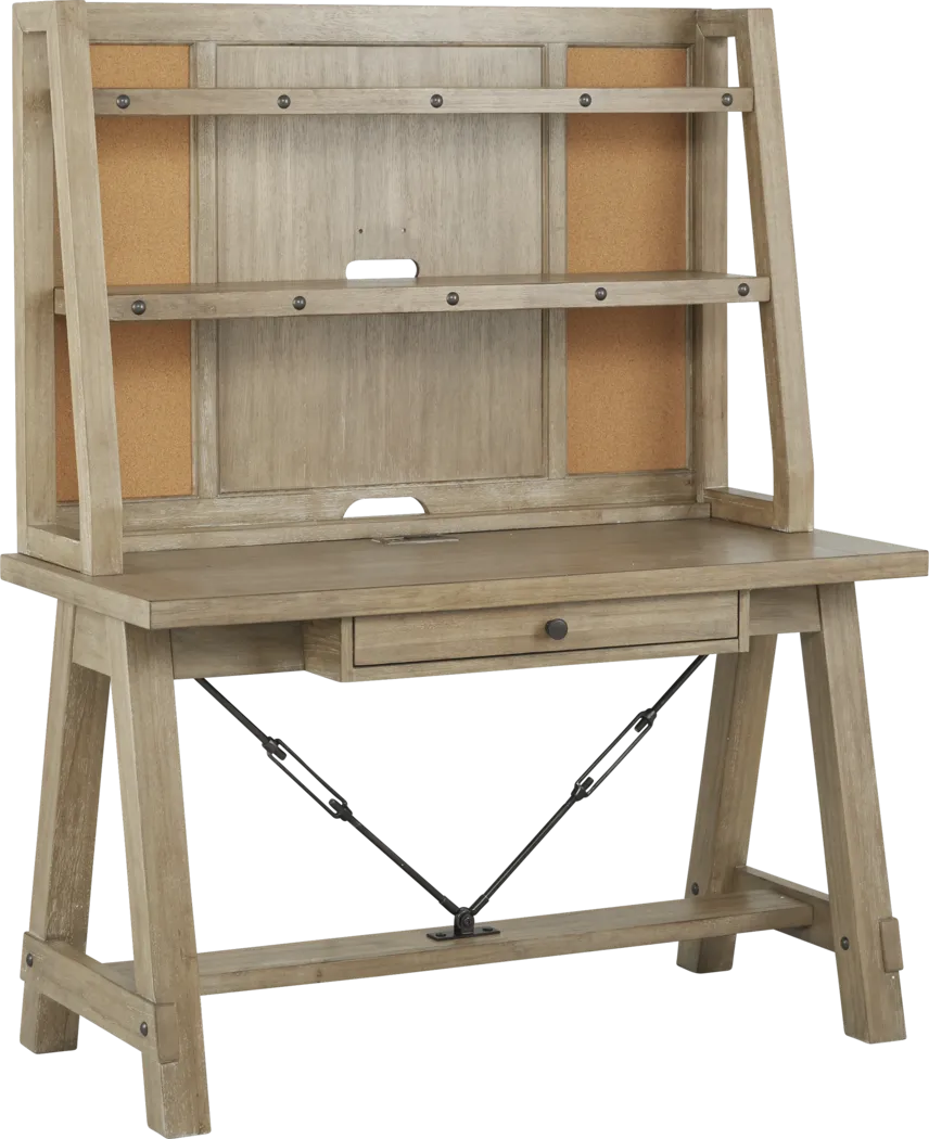 Kids Midcity Loft Sandstone Desk & Hutch - Thumbnail - Image 1