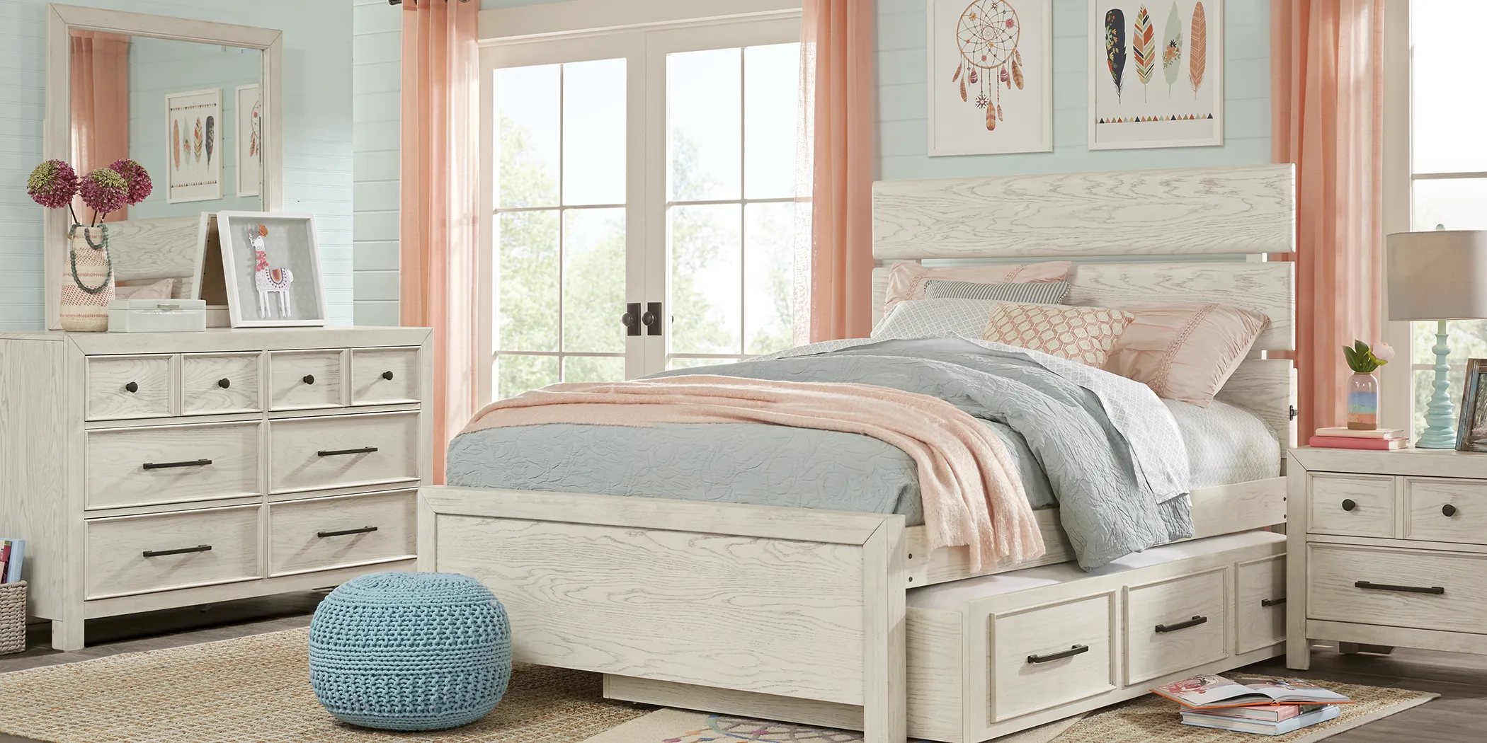 Kids Midcity Loft White 5 Pc Twin Slat Bedroom - Thumbnail - Image 1