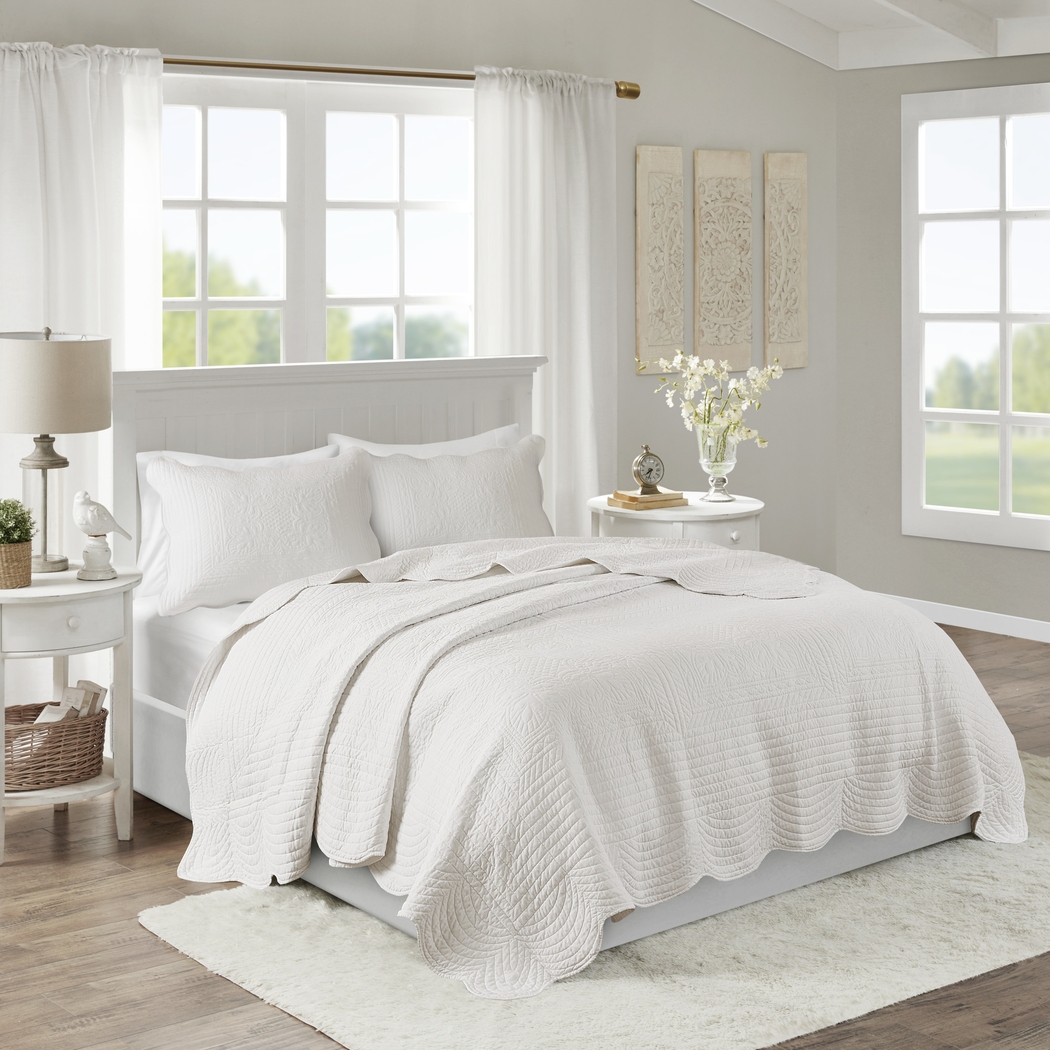 Midean White 3 Pc King Coverlet Set - Thumbnail - Image 2