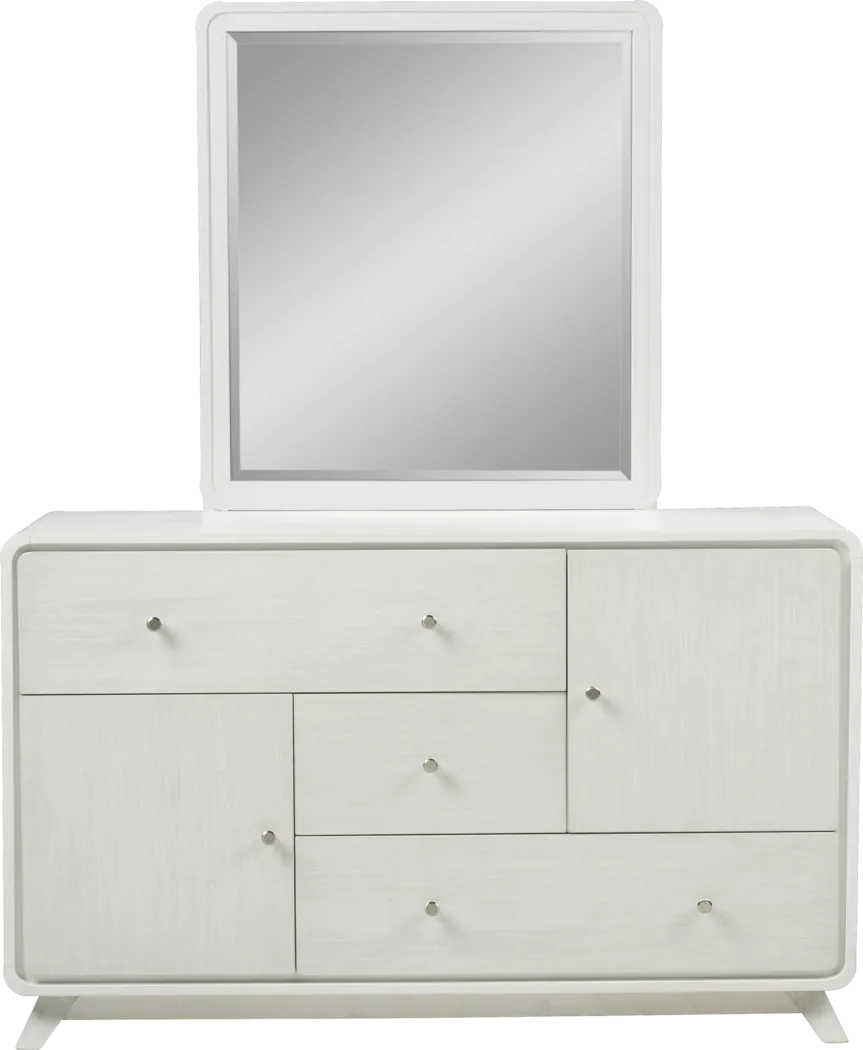 MidMod White Dresser & Mirror Set - Thumbnail - Image 1