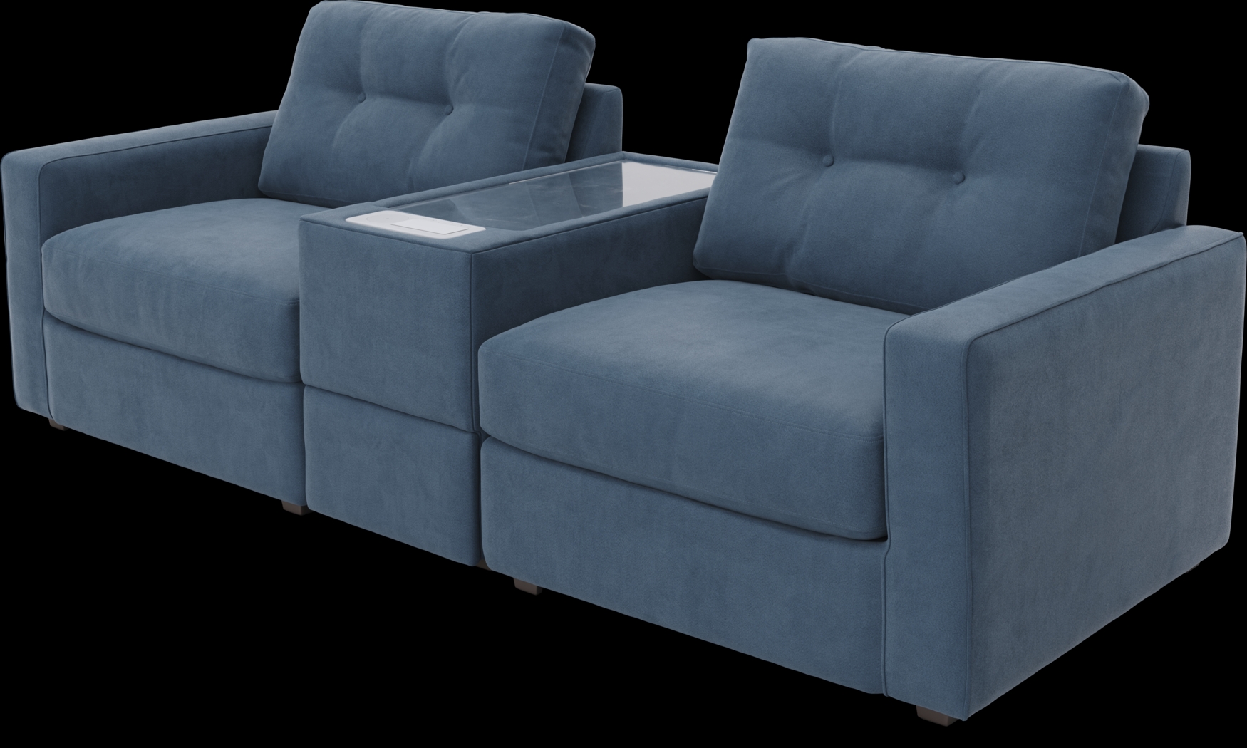 Midnight 3 Pc ModularOne with Media Console - Thumbnail - Image 1