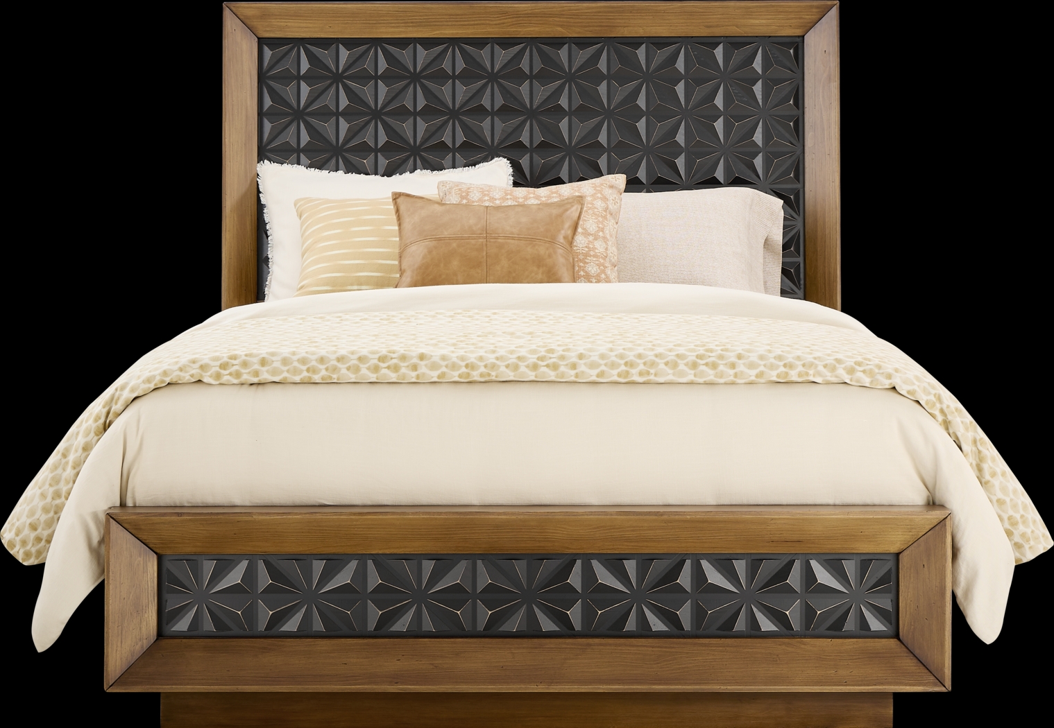 Midnight Jewel Honey 3 Pc King Panel Bed - Thumbnail - Image 1