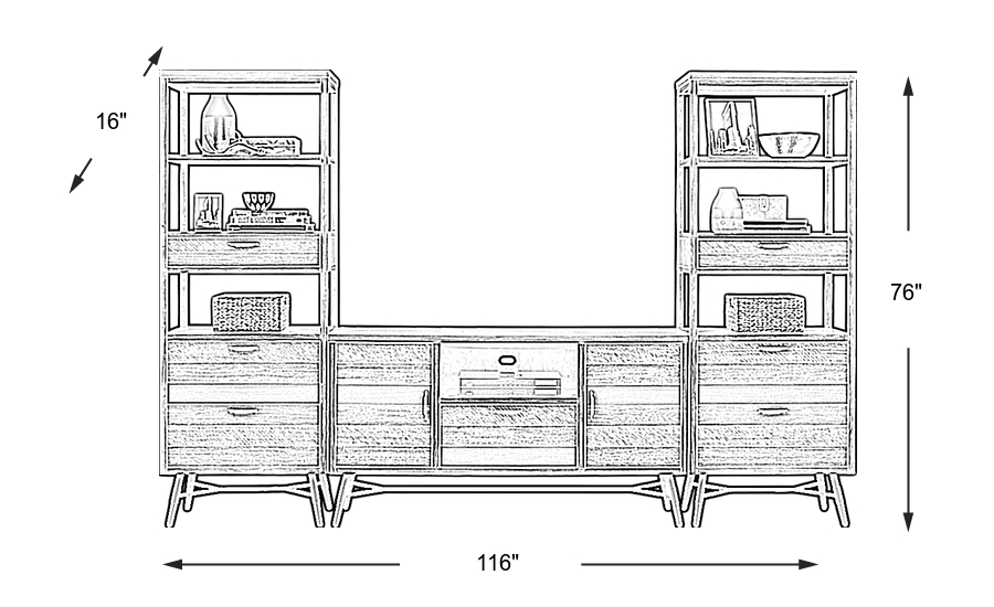Dimension Image. Please refer to the Dimension Tab on this page for dimension details.