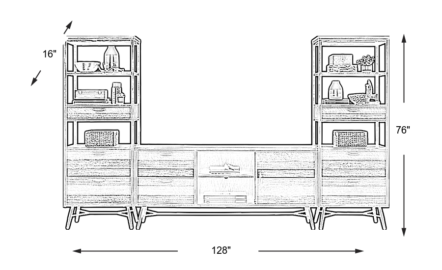 Dimension Image. Please refer to the Dimension Tab on this page for dimension details.