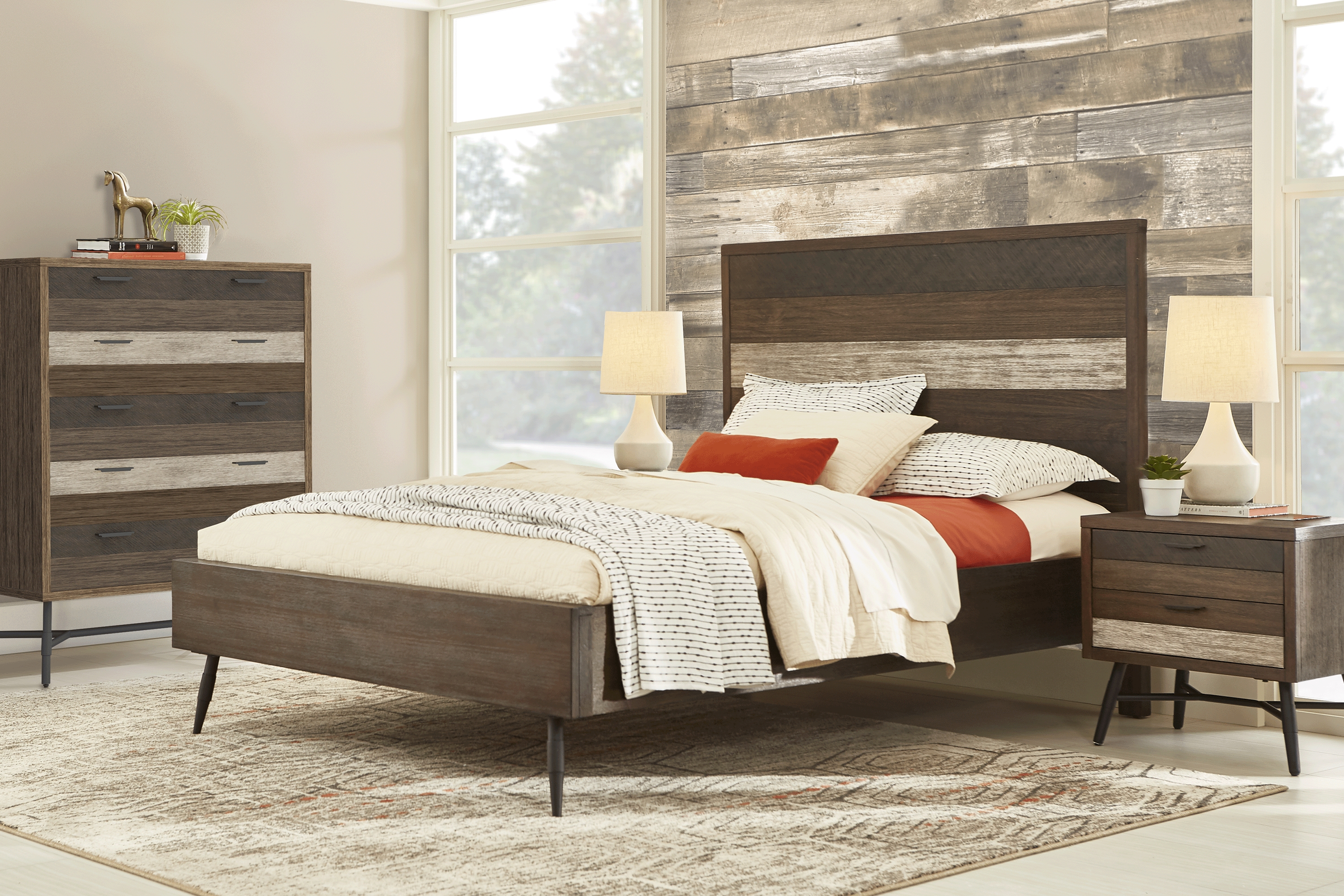 Midtown Loft Brown 5 Pc King Panel Bedroom - Thumbnail - Image 1