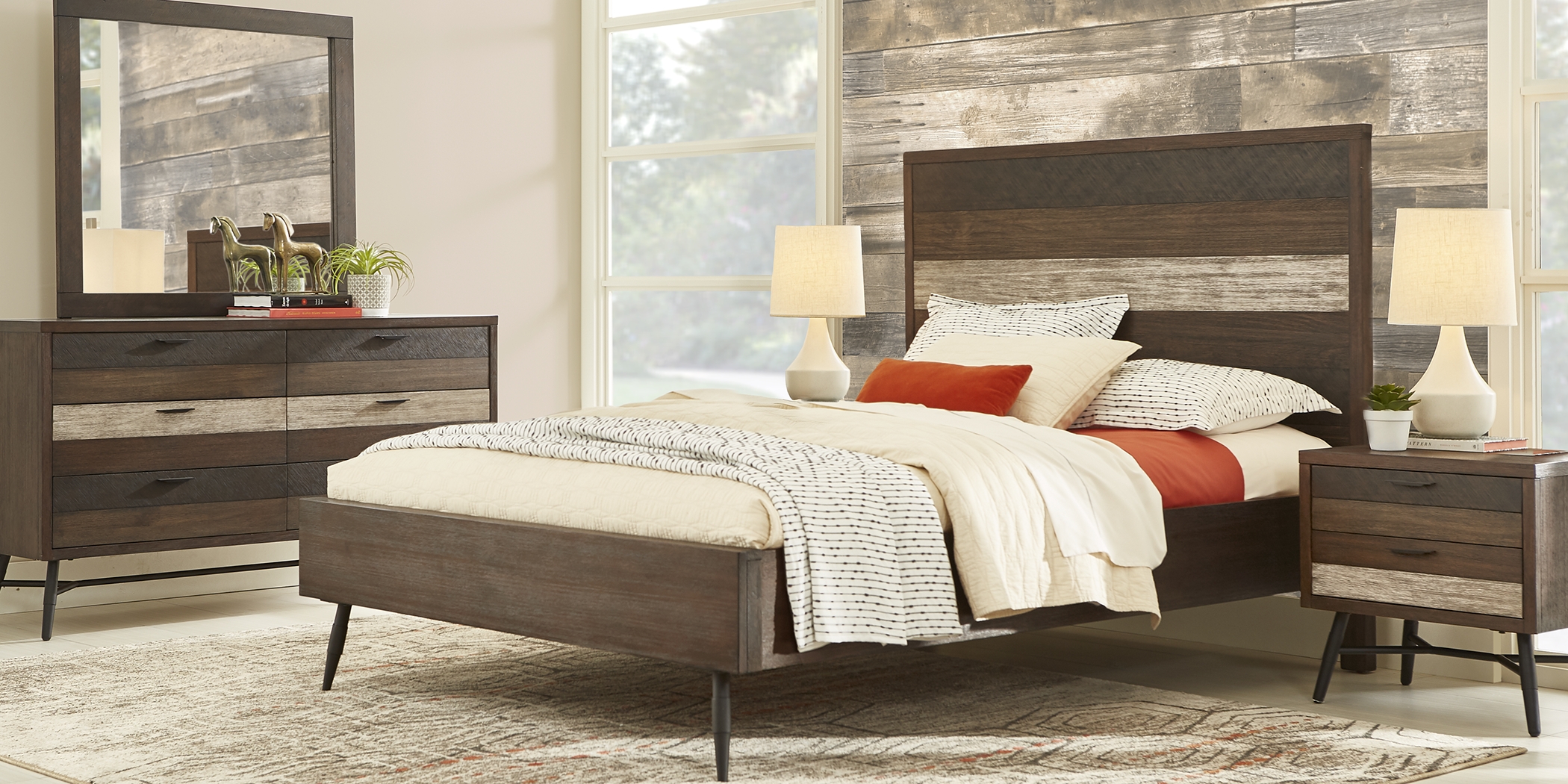 Midtown Loft Brown 7 Pc Queen Panel Bedroom - Thumbnail - Image 2