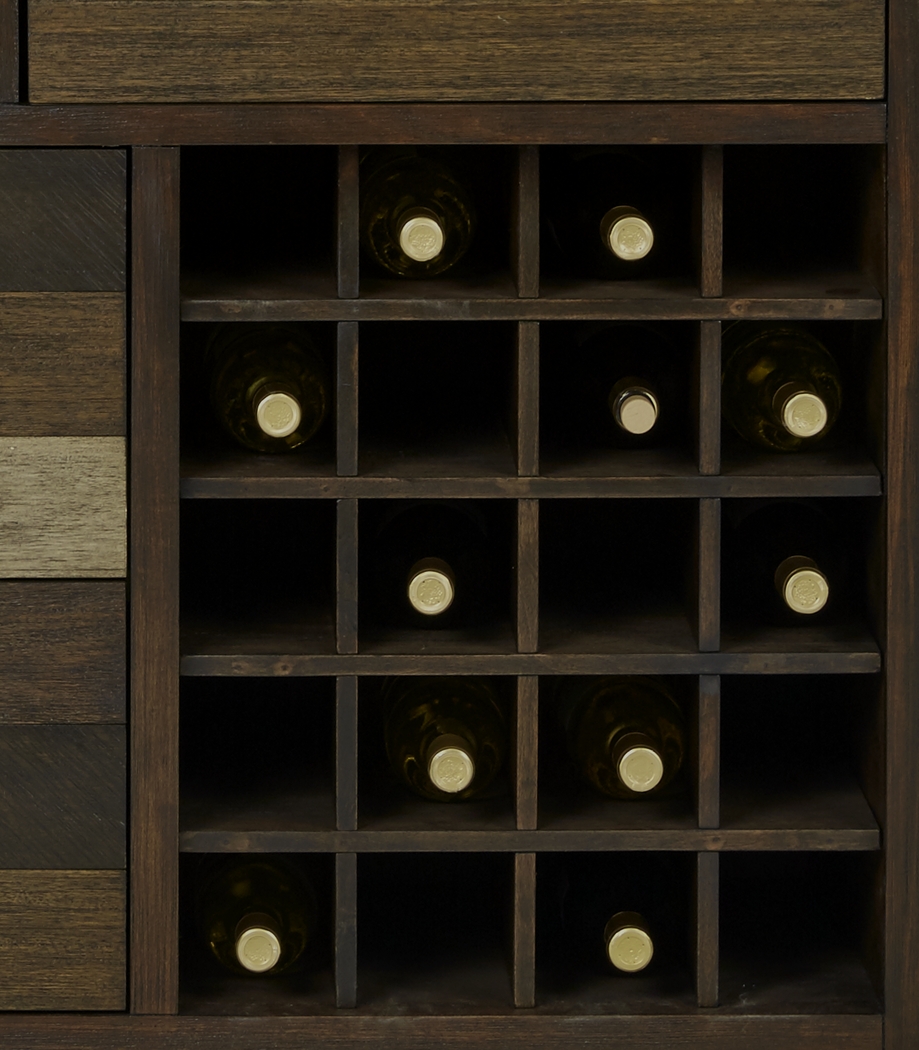Midtown Loft Brown Wine Cabinet - Thumbnail - Image 4