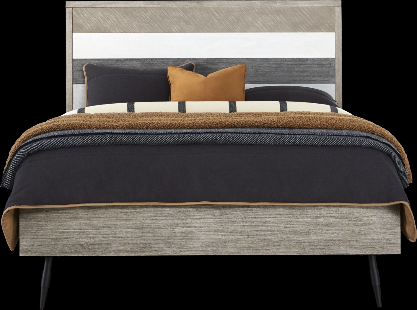 Midtown Loft Gray 3 Pc King Panel Bed - Thumbnail - Image 1