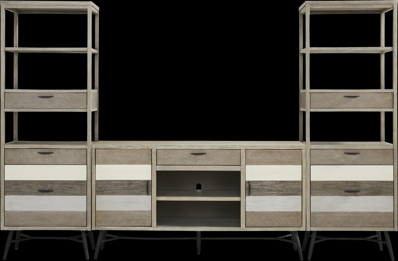 Midtown Loft Gray 3 Pc Wall Unit with 66 in. Console - Thumbnail - Image 1