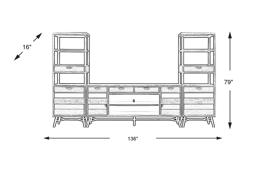 Dimension Image. Please refer to the Dimension Tab on this page for dimension details.