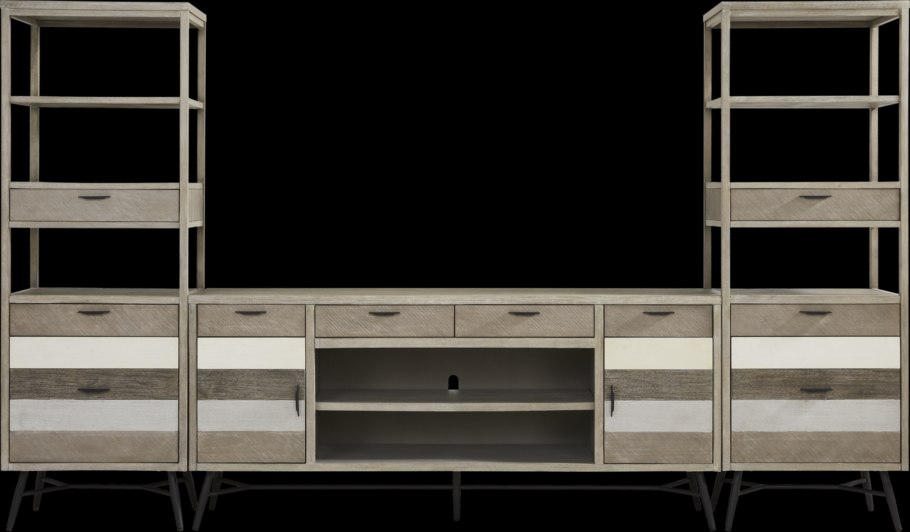 Midtown Loft Gray 3 Pc Wall Unit with 80 in. Console - Thumbnail - Image 1
