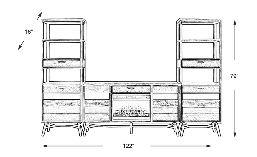 Dimension Image. Please refer to the Dimension Tab on this page for dimension details.