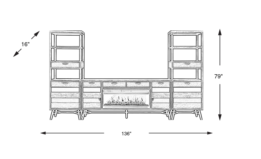 Dimension Image. Please refer to the Dimension Tab on this page for dimension details.