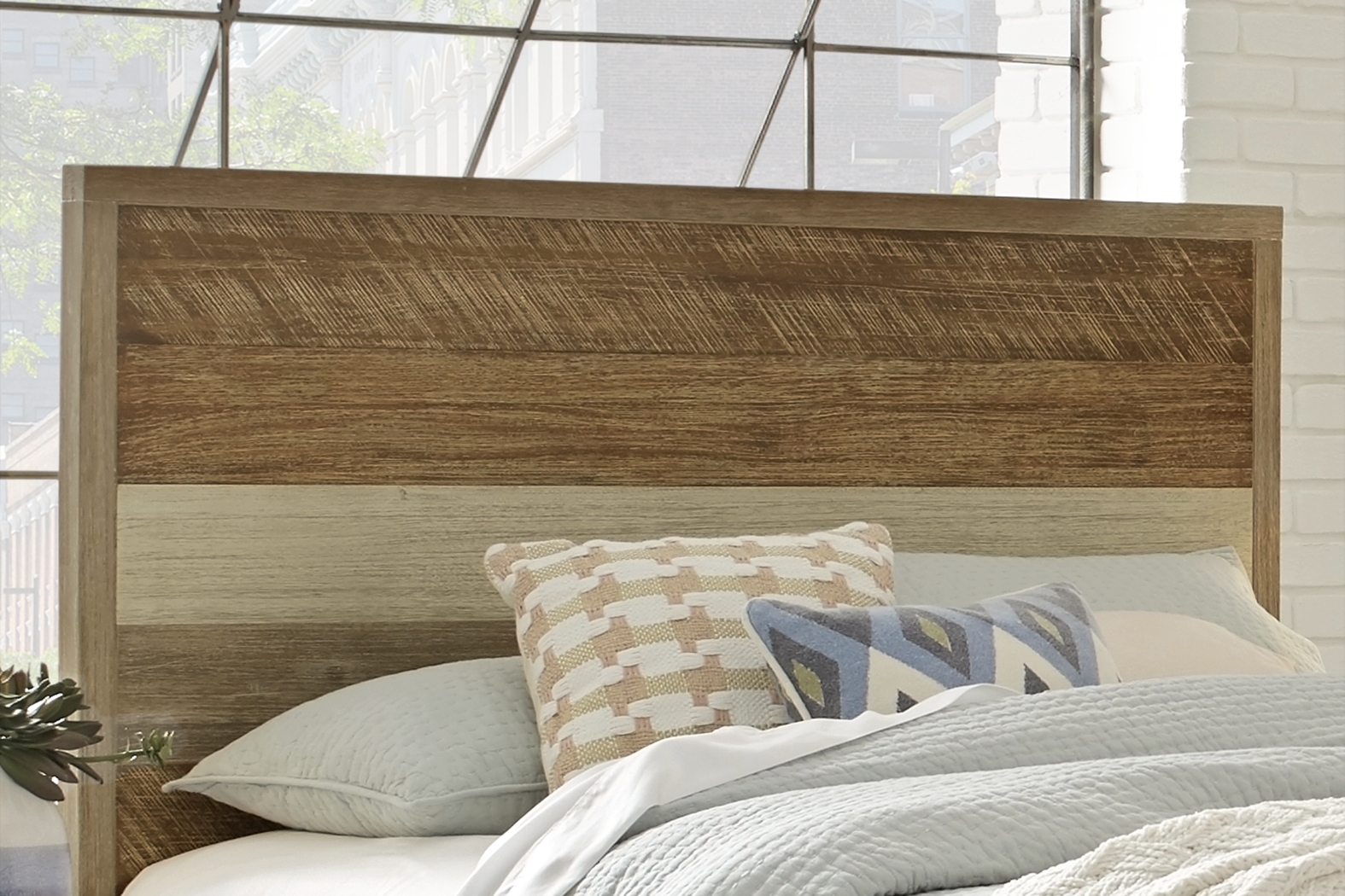 Midtown Loft Natural 3 Pc King Panel Bed - Thumbnail - Image 2