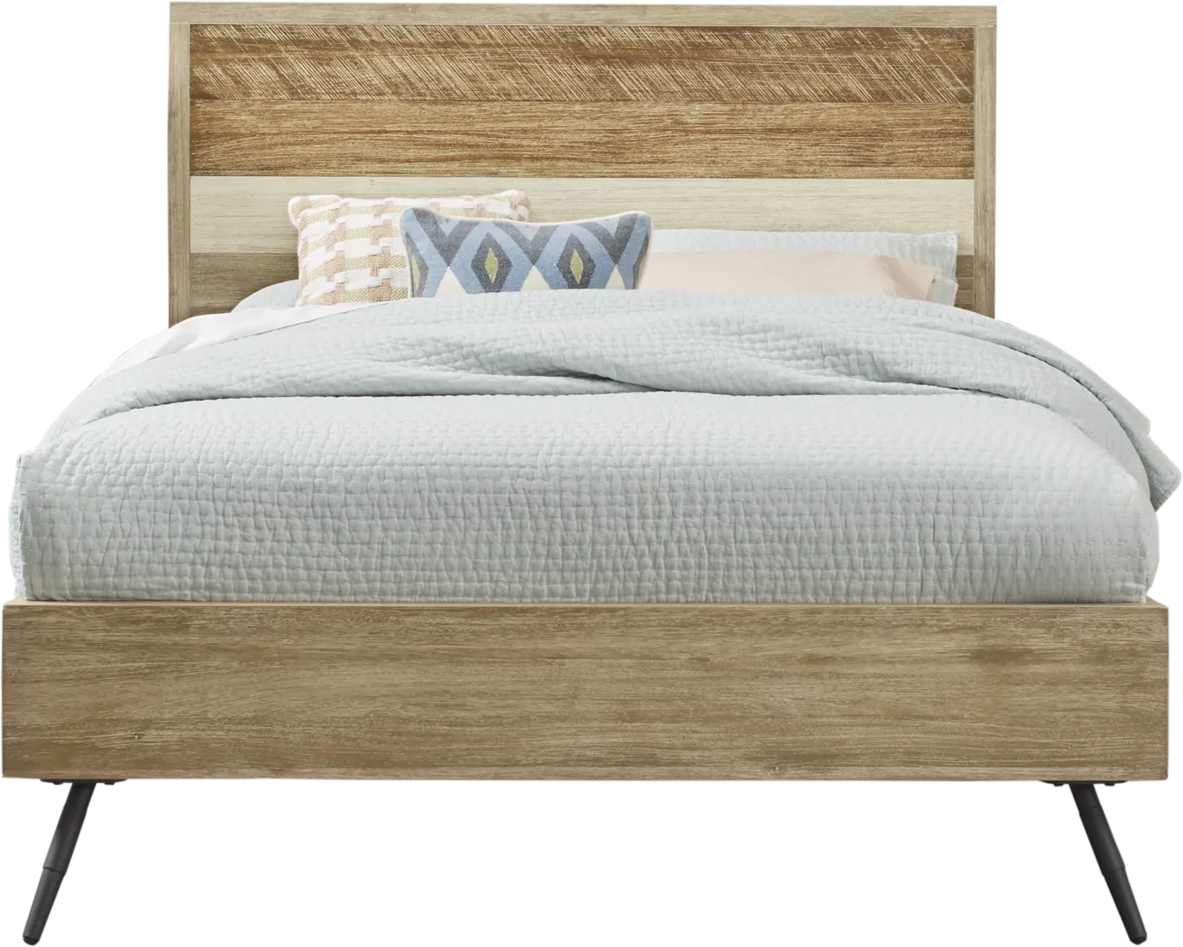 Midtown Loft Natural 3 Pc Queen Panel Bed - Thumbnail - Image 1