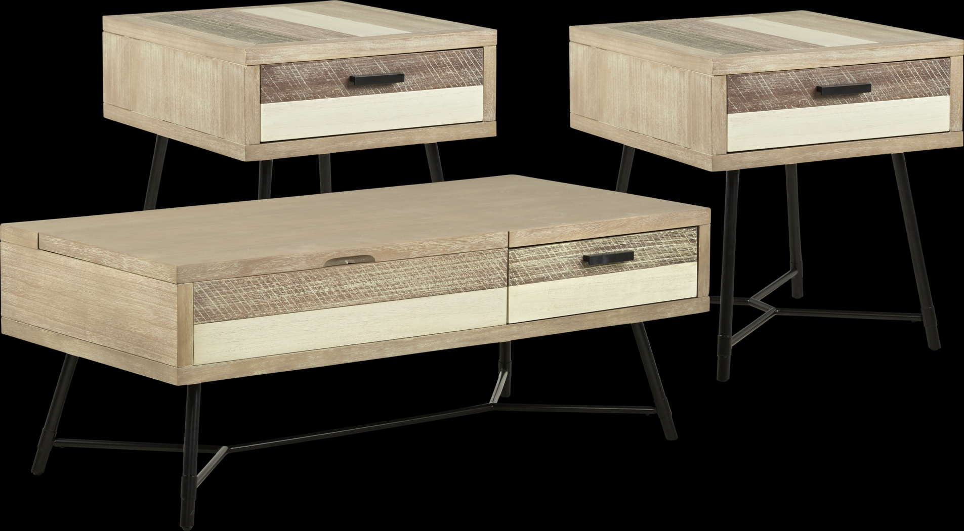 Cindy Crawford Home San Salerno Stone Leather 5 Pc Living Room - Thumbnail - Image 4