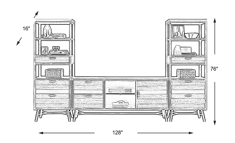 Dimension Image. Please refer to the Dimension Tab on this page for dimension details.