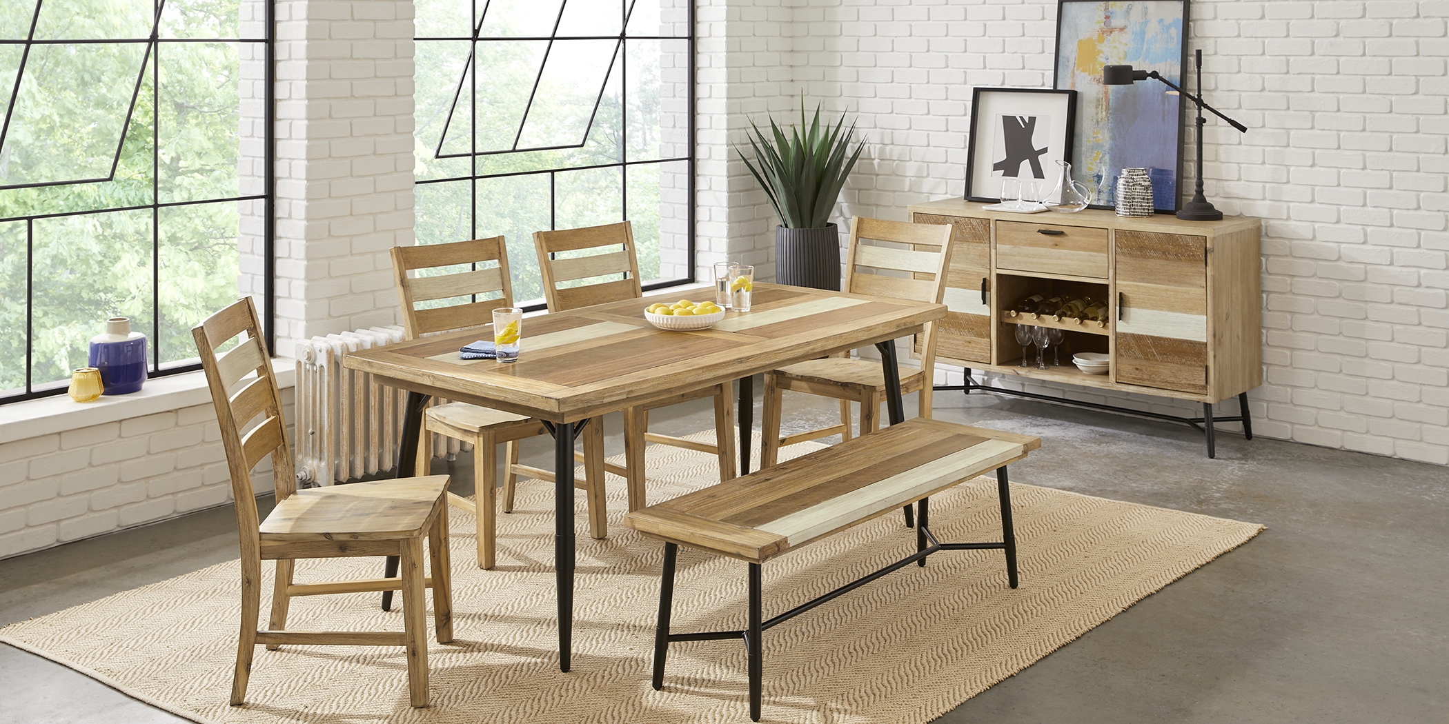 Midtown Loft Natural 6 Pc Dining Room - Thumbnail - Image 2