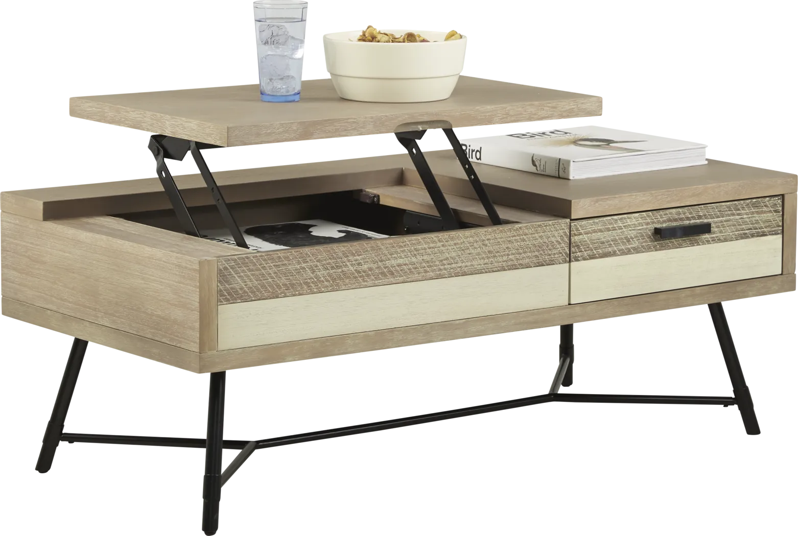 Midtown Loft Natural Cocktail Table - Thumbnail - Image 3