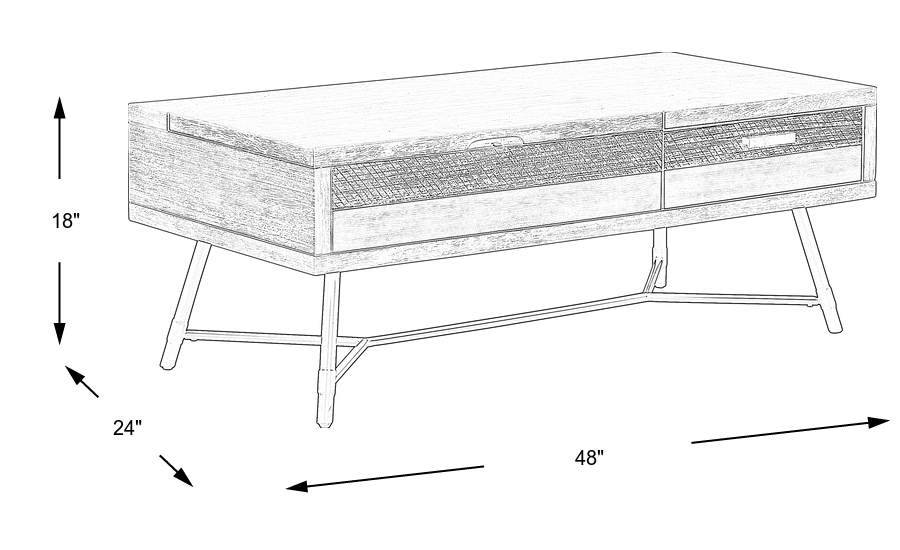 Dimension Image. Please refer to the Dimension Tab on this page for dimension details.