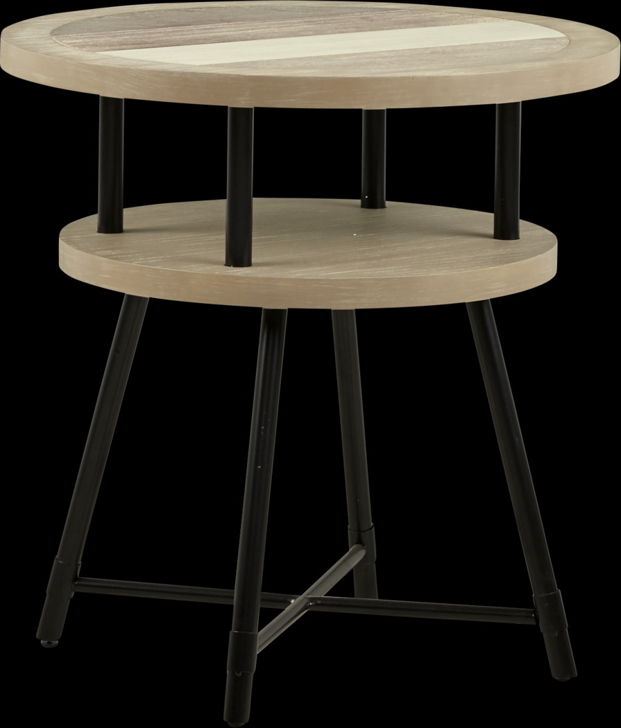 Midtown Loft Natural Round End Table - Thumbnail - Image 1