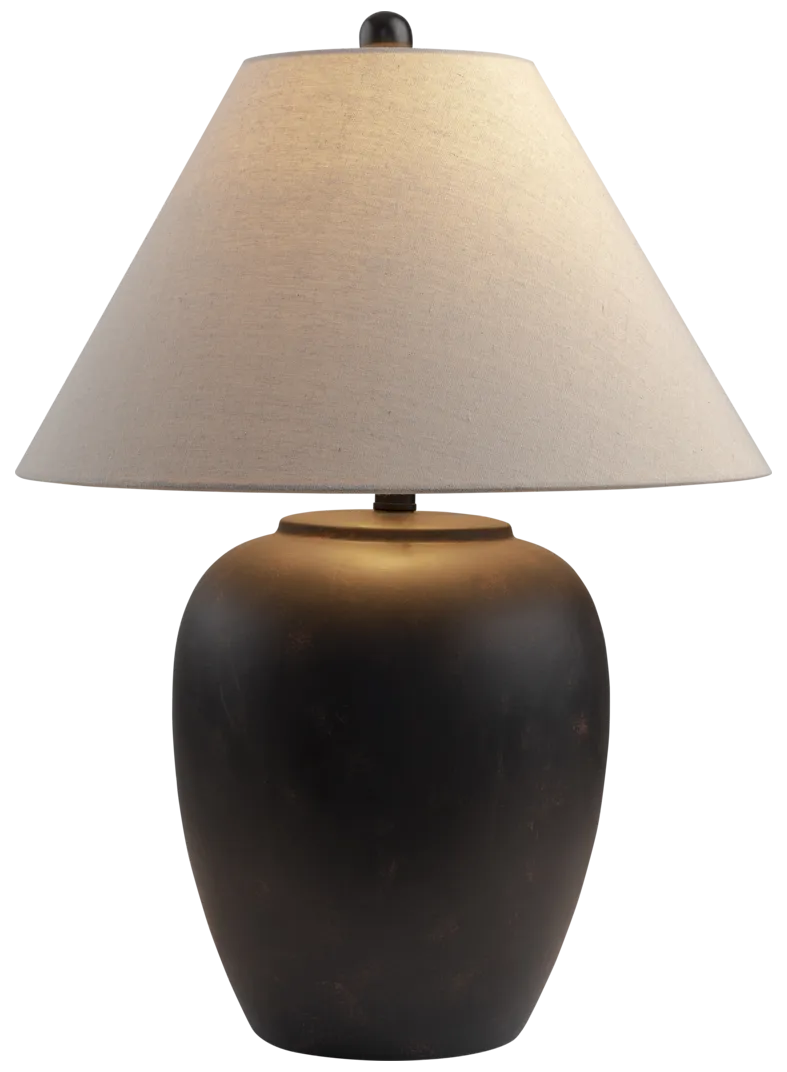 black table lamp