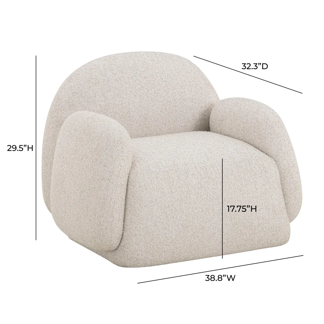 Mihr Cream Accent Chair - Thumbnail - Image 7