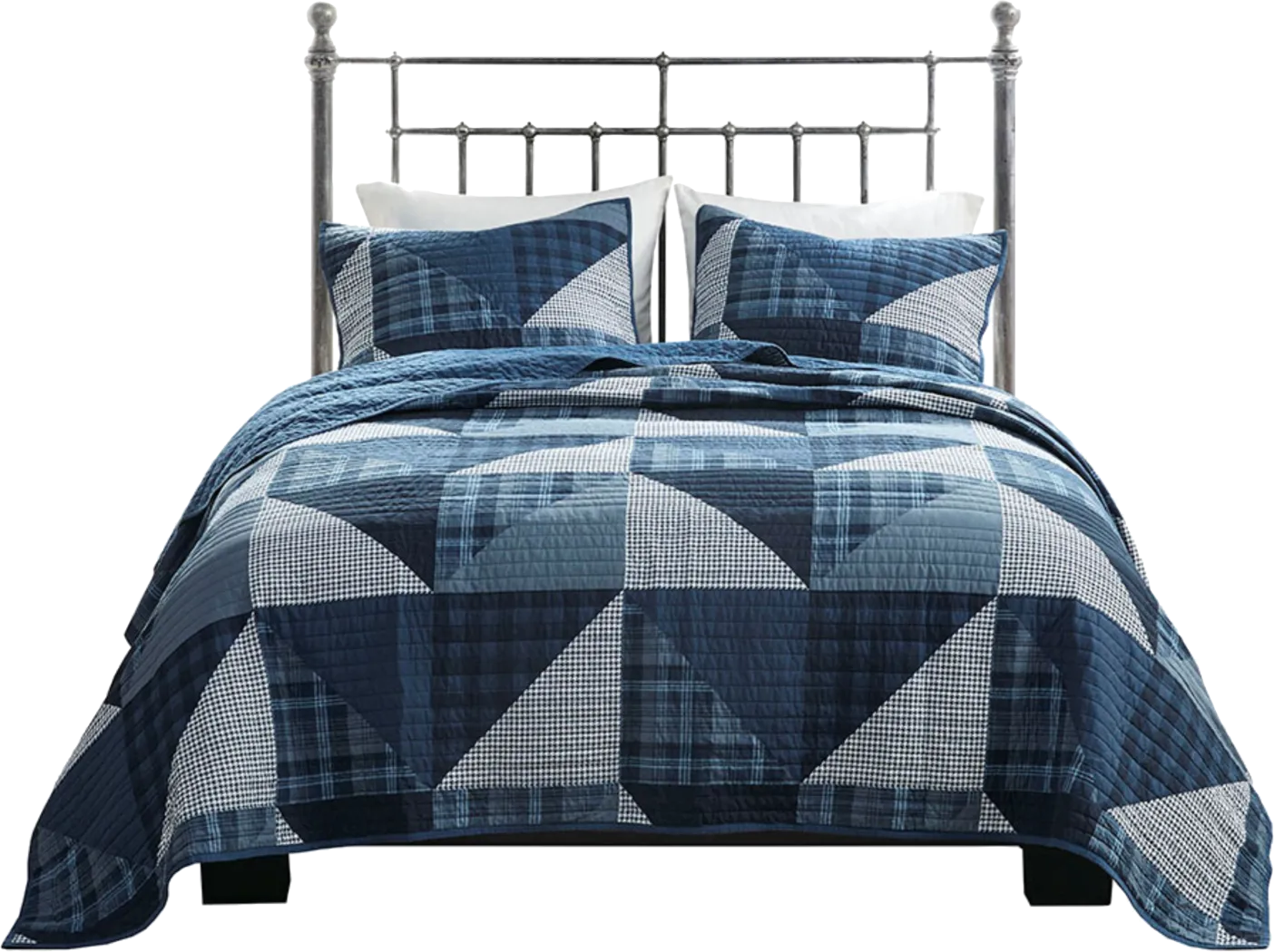 Mikala Blue 3 pc King/ Cal King Quilt Set - Thumbnail - Image 1