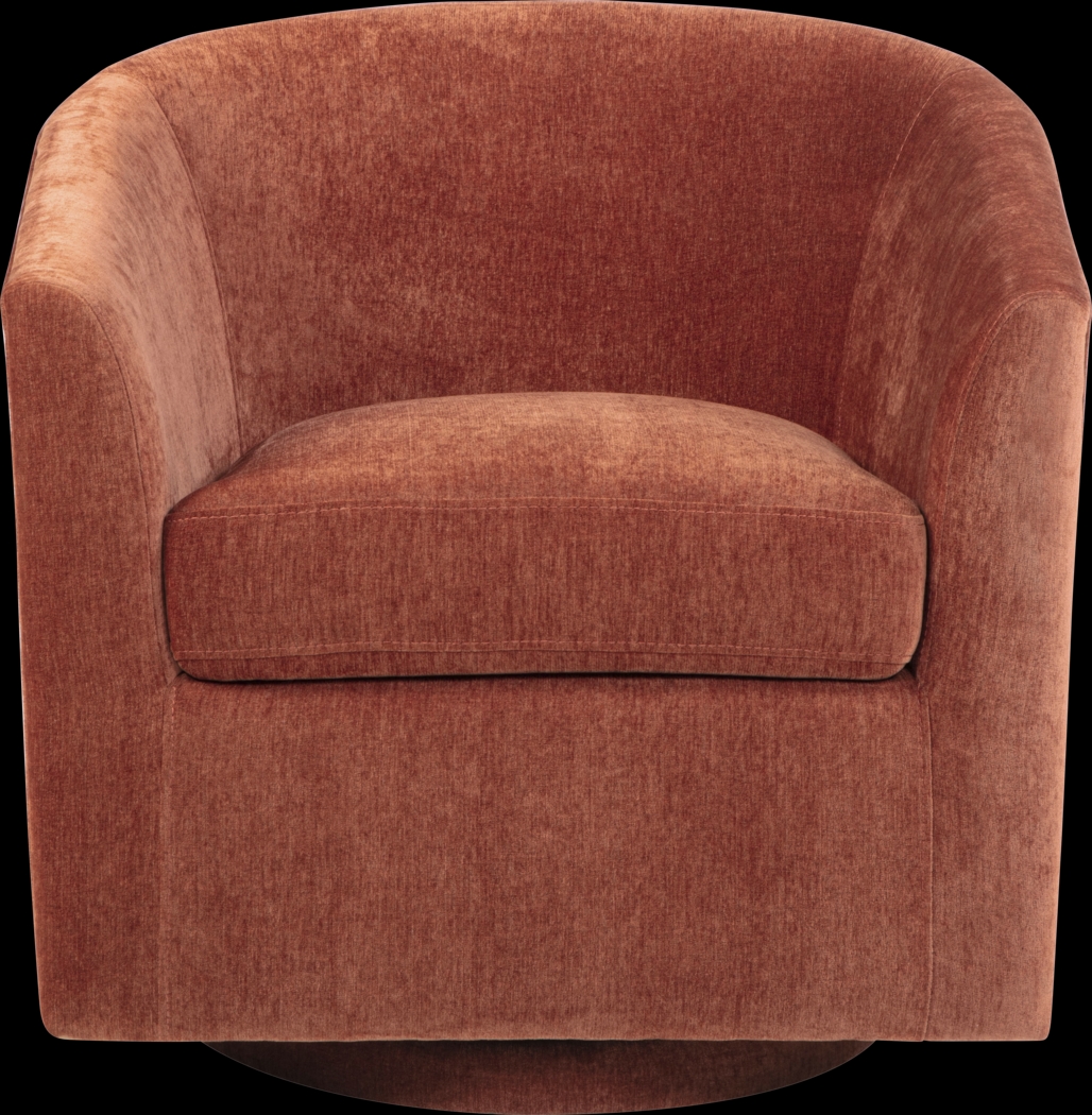 Mikaela Rust Swivel Accent Chair - Thumbnail - Image 2
