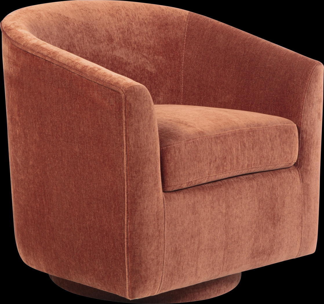 Mikaela Rust Swivel Accent Chair - Thumbnail - Image 1